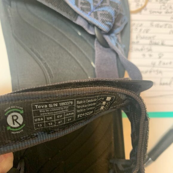 Teva Mens Hurricane 4 Wavy Trail Navy Hiking Outdoor Sandals Adjust Straps 13 - Picture 4 of 7